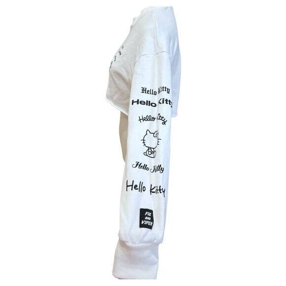 Fig & Viper White  Hello Kitty Pullover Raw Hem Sweater 
Size M - Picture 4 of 11